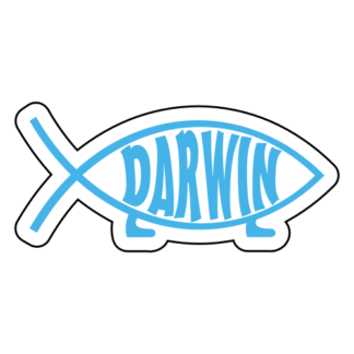 Darwin Fish Sticker (Baby Blue)